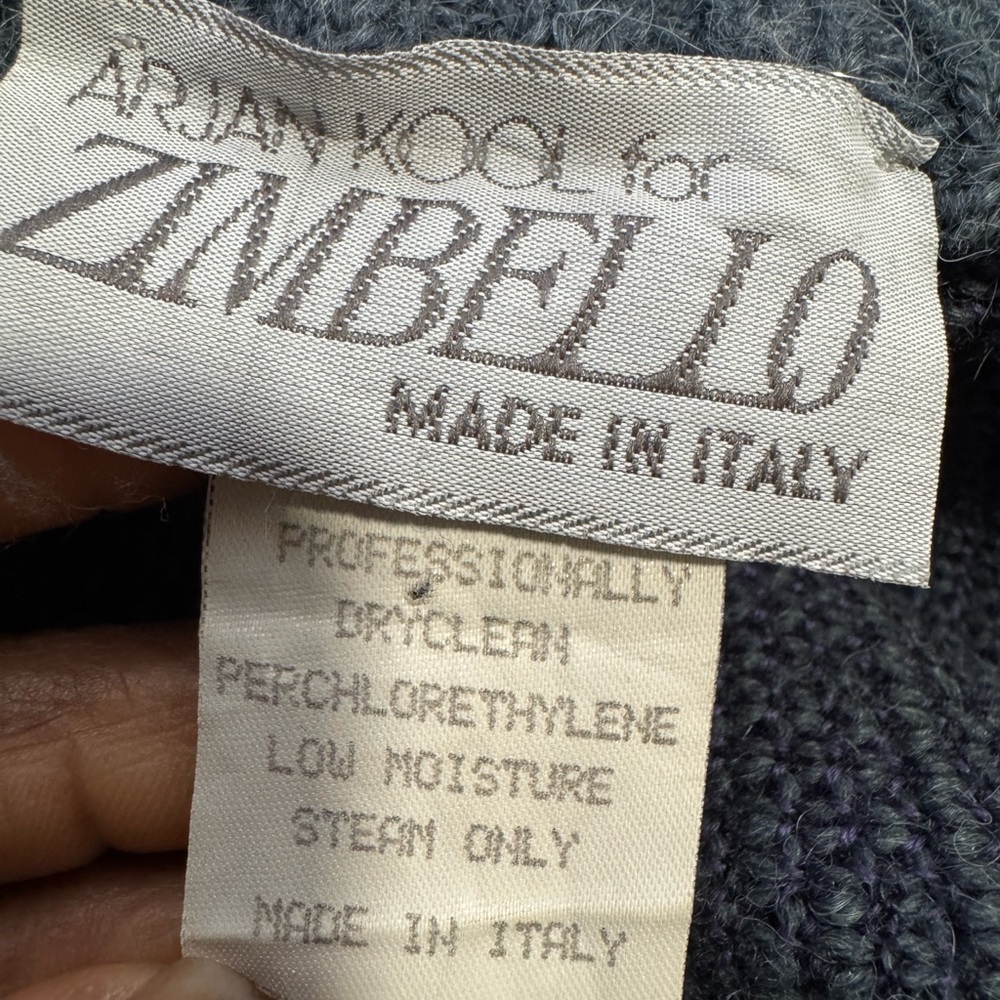 Arian Kool for Zimbello Vintage V-Neck Wool/Alpaca Sweater Sz - Picture 9 of 13